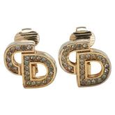 ディオール CDロゴ イヤリング ゴールド メッキ ラインストーン レディース Dior 【中古】